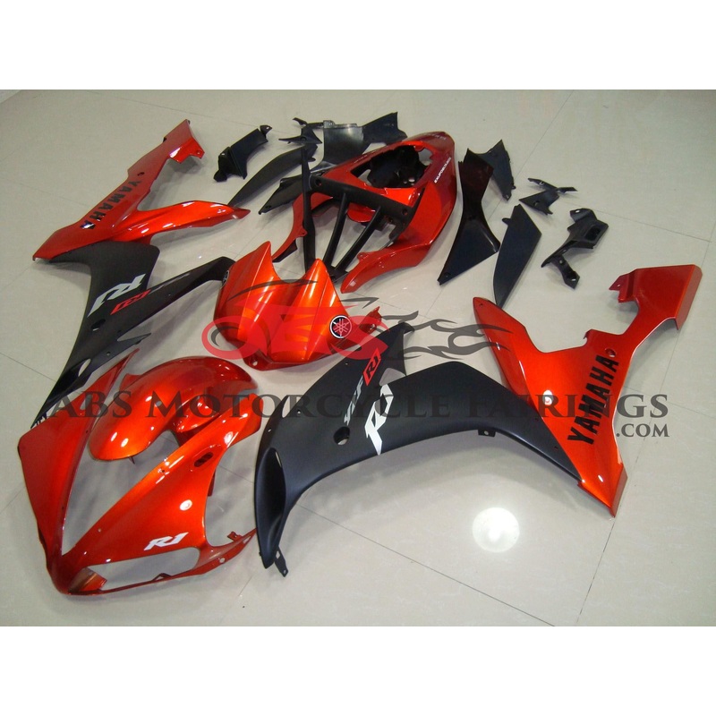 Yamaha YZF-R1 (2004-2006) Orange & Matte Black Fairings No Seat Cowl No Bolt Kit No Tank