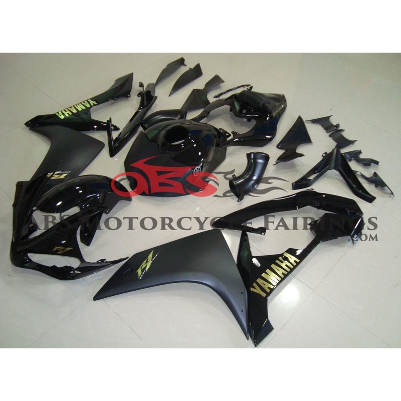 Yamaha YZF-R1 (2007-2008) Black & Gold Fairings No Seat Cowl No Bolt Kit No Tank