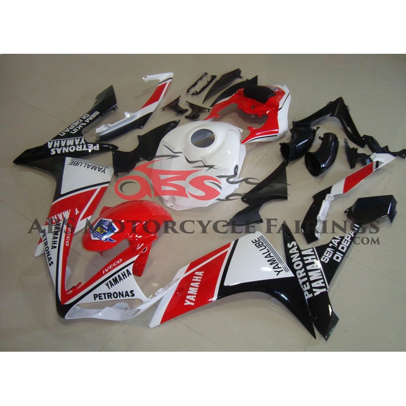 Yamaha YZF-R1 (2007-2008) Red, White & Black Petronas Fairings No Seat Cowl No Bolt Kit No Tank