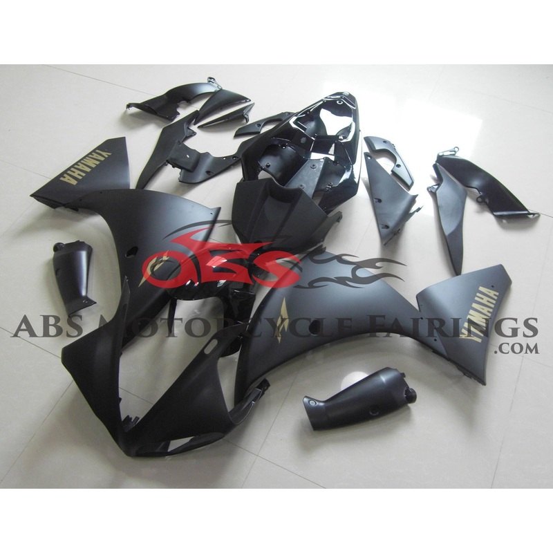 Yamaha YZF-R1 (2009-2011) Matte Black, Gloss Black & Gold Fairings No Seat Cowl No Bolt Kit No Tank