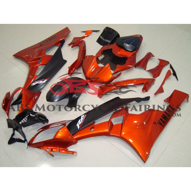 Yamaha YZF-R6 (2006-2007) Orange, Matte Black Fairings No Seat Cowl No Bolt Kit No Tank