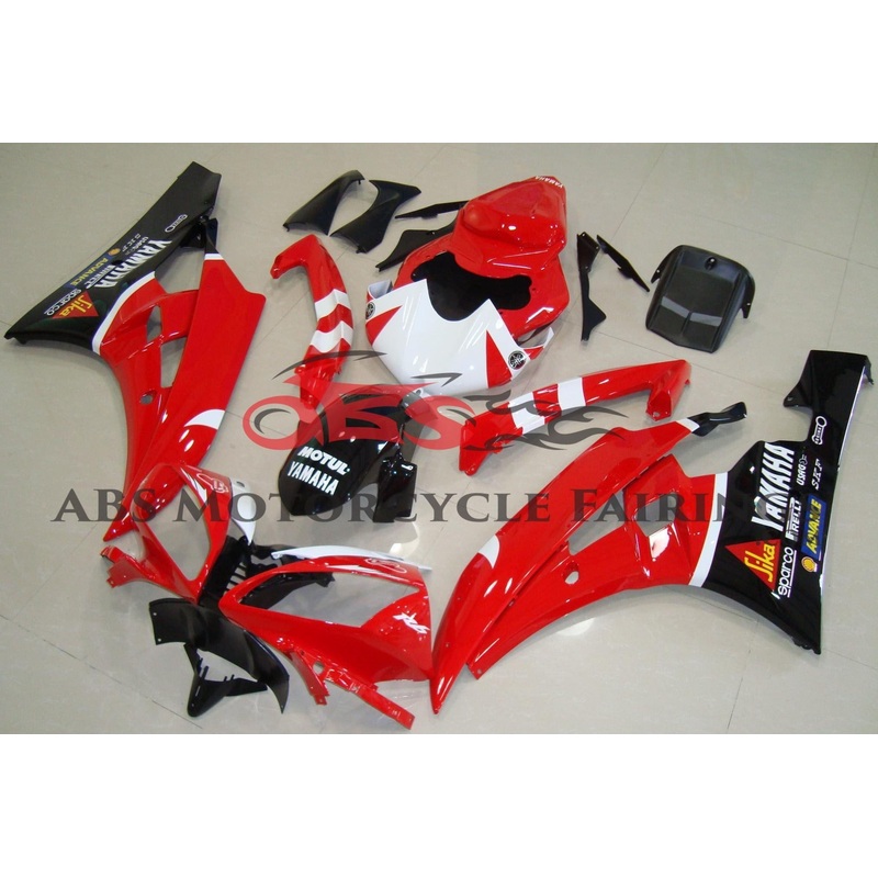 Yamaha YZF-R6 (2006-2007) Red, White, Black Sika Fairings No Seat Cowl No Bolt Kit No Tank