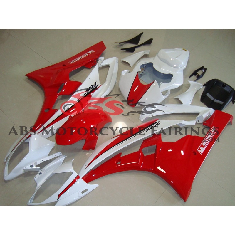 Yamaha YZF-R6 (2006-2007) Red & White Fairings No Seat Cowl No Bolt Kit No Tank