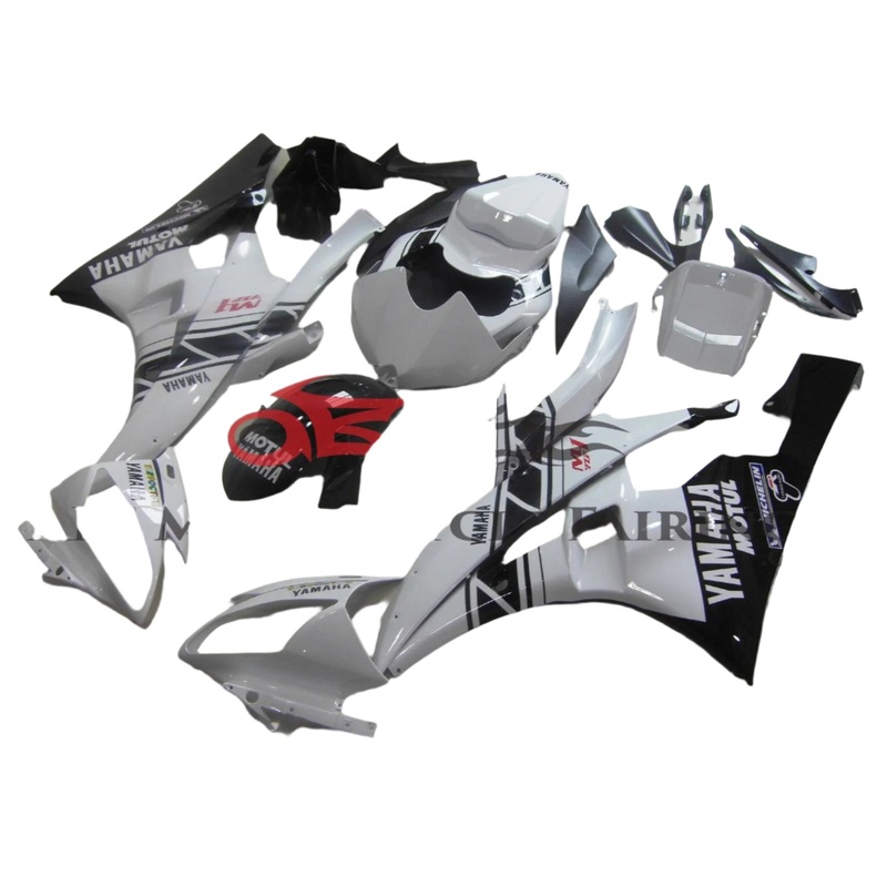 Yamaha YZF-R6 (2006-2007) White, Black Motul M1 Fairings No Seat Cowl No Bolt Kit No Tank