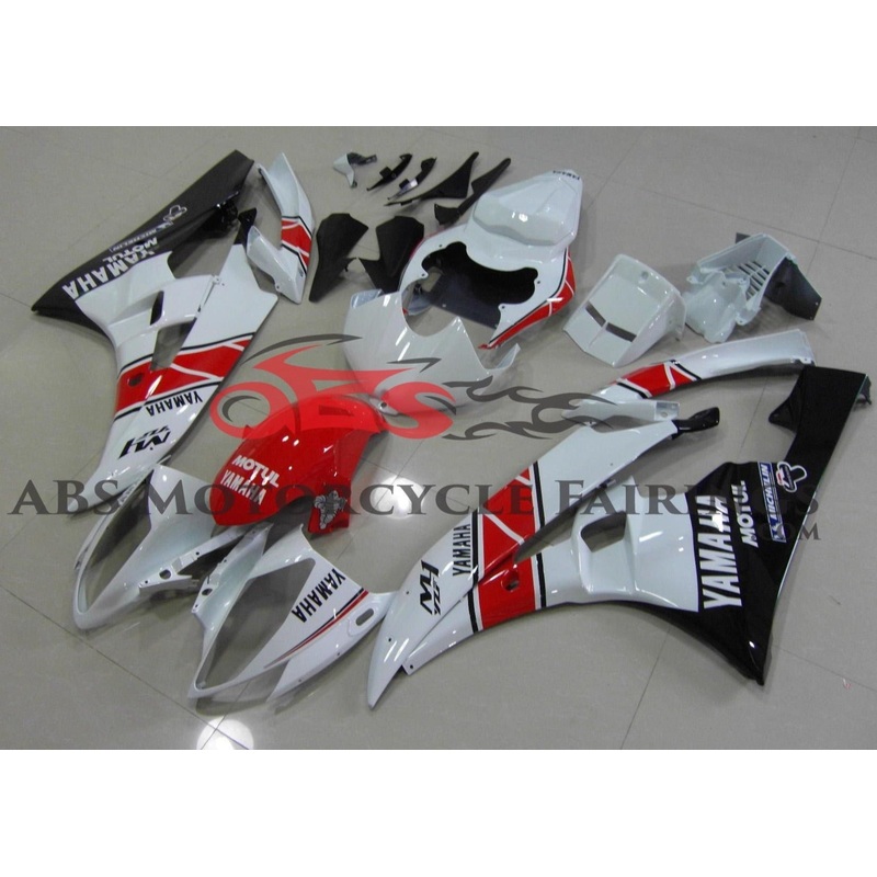 Yamaha YZF-R6 (2006-2007) White, Red & Black Fairings No Seat Cowl No Bolt Kit No Tank