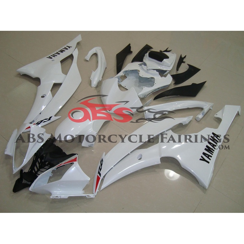 Yamaha YZF-R6 (2008-2016) Gloss White, Red & Black Fairings No Seat Cowl No Bolt Kit No Tank