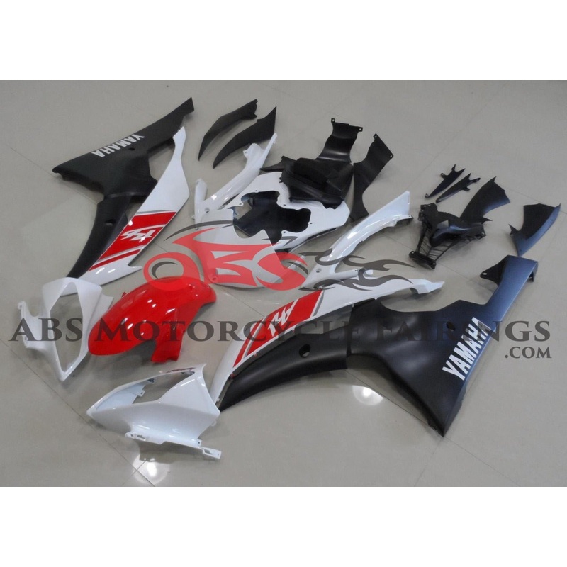 Yamaha YZF-R6 (2008-2016) White, Red & Matte Black Fairings No Seat Cowl No Bolt Kit No Tank