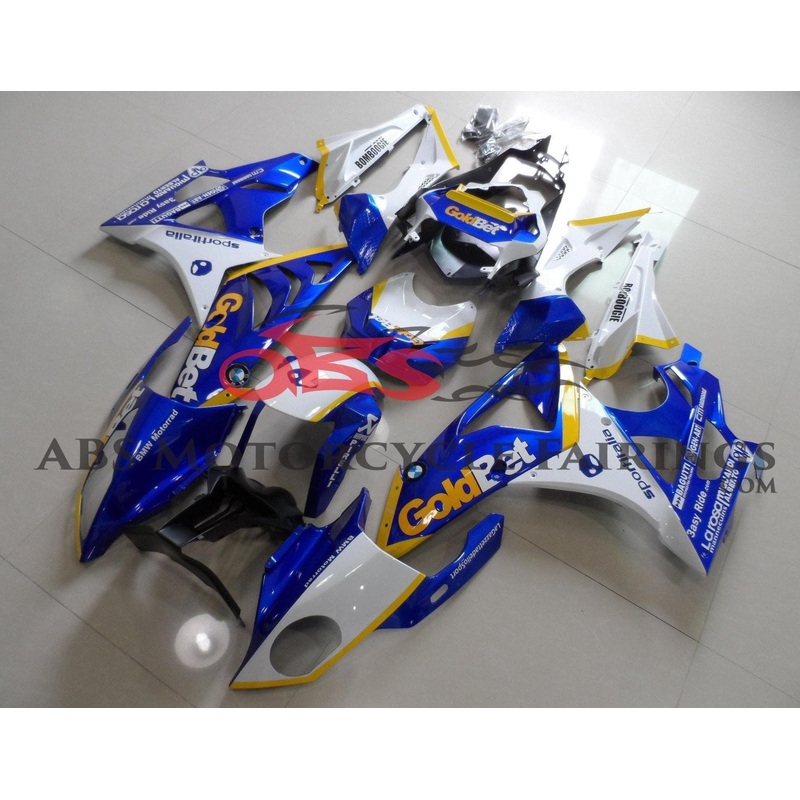 BMW S1000RR (2009-2014) Blue, White & Yellow GoldBet Fairings No Seat Cowl No Bolt Kit No Tank