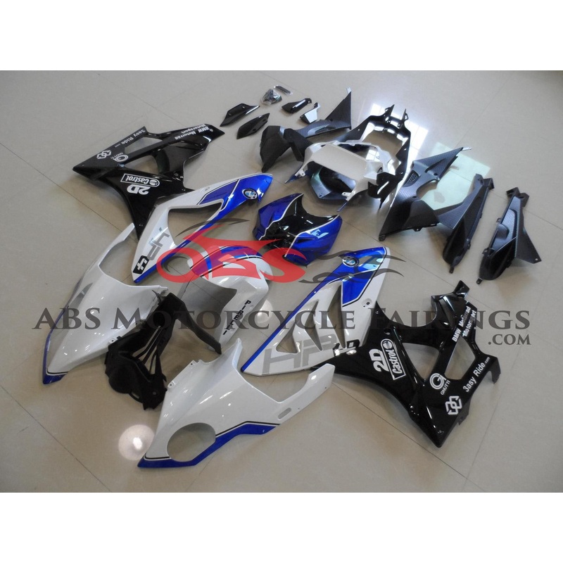 BMW S1000RR (2009-2014) White, Blue & Black Fairings No Seat Cowl No Bolt Kit No Tank