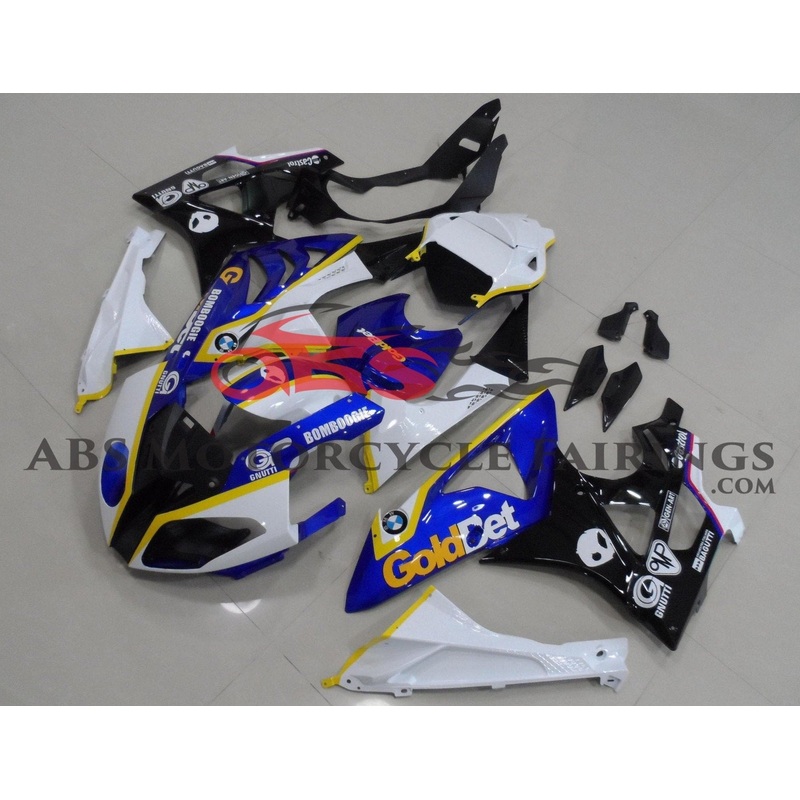 BMW S1000RR (2009-2014) White, Blue, Black & Yellow Fairings No Seat Cowl No Bolt Kit No Tank