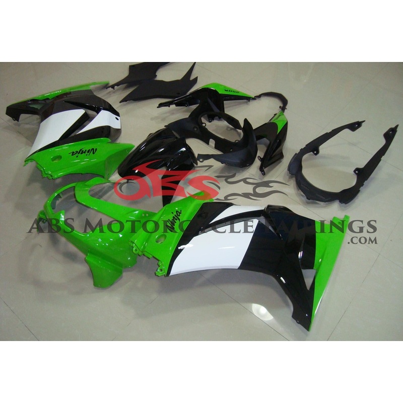 Fairings for Kawasaki Ninja 250R (2008-2013) Green, White, Black No Seat Cowl No Bolt Kit No Tank