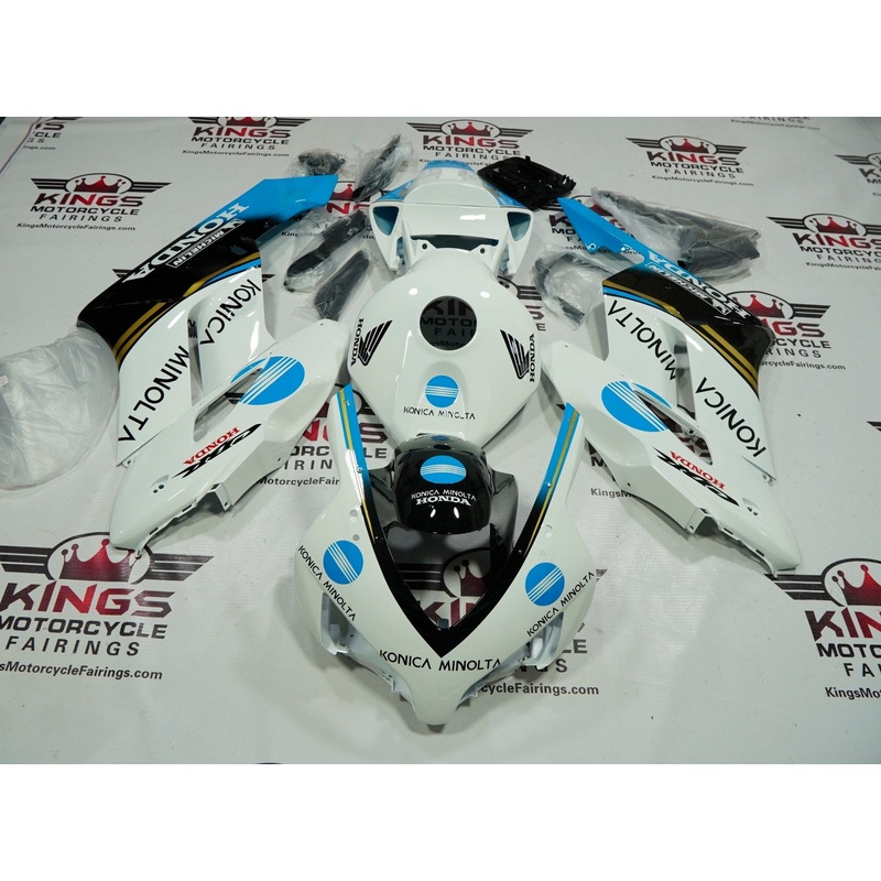 Honda CBR1000RR (2004-2005) White, Black & Blue Konica Minolta Fairings No Seat Cowl No Bolt Kit No Tank