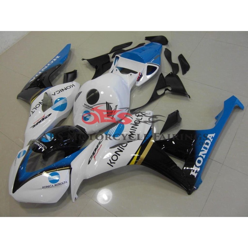 Honda CBR1000RR (2006-2007) White, Black & Blue Konica Minolta Race Fairings No Seat Cowl No Bolt Kit No Tank