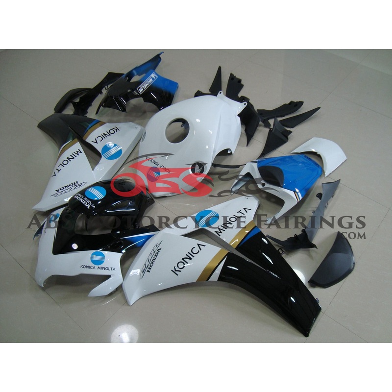 Honda CBR1000RR (2008-2011) White, Black & Blue Konica Minolta Fairings No Seat Cowl No Bolt Kit No Tank