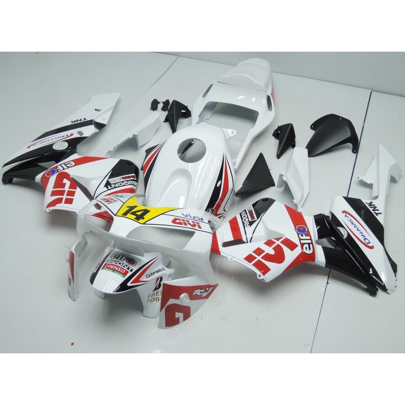 Honda CBR600RR (2003-2004) White, Black & Red Givi Fairings No Seat Cowl No Bolt Kit No Tank