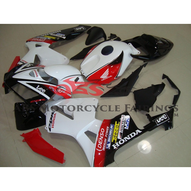 Honda CBR600RR (2005-2006) White, Black & Red Race Fairings No Seat Cowl No Bolt Kit No Tank