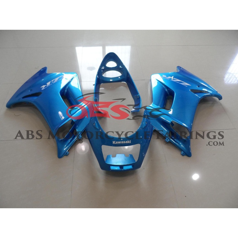 Light Blue Fairing Kit for 1990-2009 Kawasaki ZZR250 Light Blue Clear (Injection Mold) Select Bolt Kit