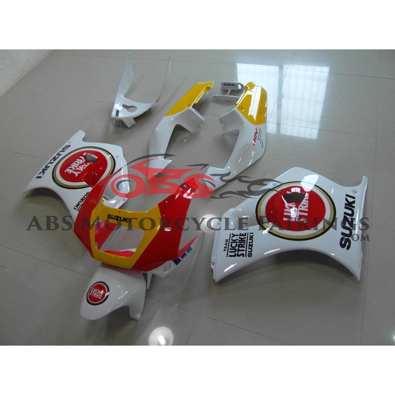 Lucky Strike White Yellow & Red 1991-1996 Suzuki RGV250 VJ22 Lucky Strike White Yellow & Red Clear (Injection Mold) Select Bolt Kit