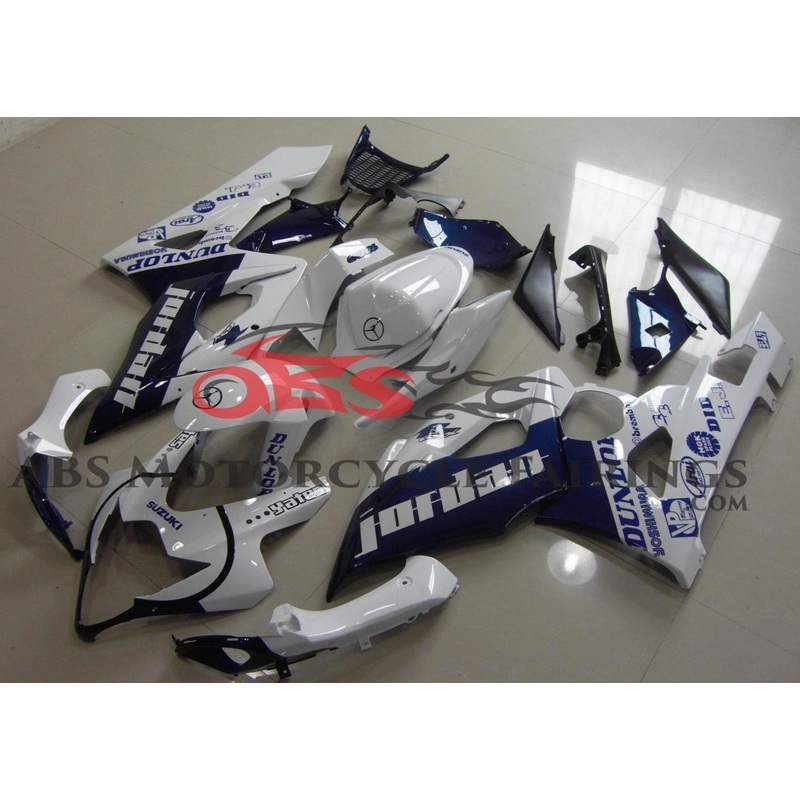 Suzuki GSXR1000 (2005-2006) White & Dark Blue Michael Jordan Fairings No Seat Cowl No Bolt Kit No Tank