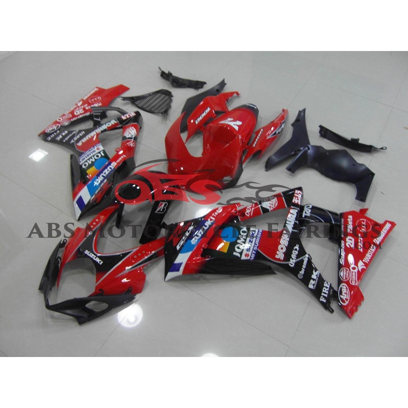 Suzuki GSXR1000 (2007-2008) Red & Black Jomo Fairings No Seat Cowl No Bolt Kit No Tank