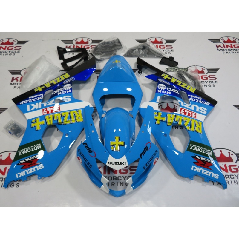 Suzuki GSXR600 (2004-2005) Light Blue Rizla Fairings No Seat Cowl No Bolt Kit No Tank