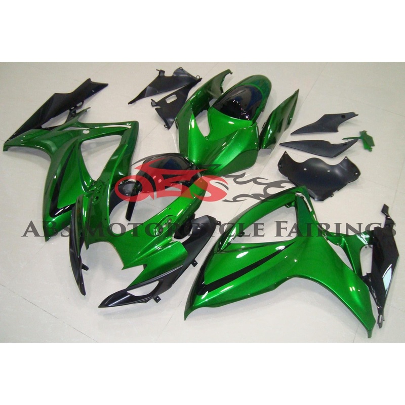 Suzuki GSXR600 (2006-2007) Green & Black Fairings No Seat Cowl No Bolt Kit No Tank