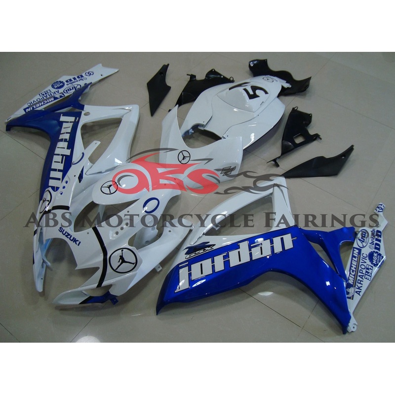 Suzuki GSXR600 (2006-2007) White & Blue Michael Jordan Fairings No Seat Cowl No Bolt Kit No Tank