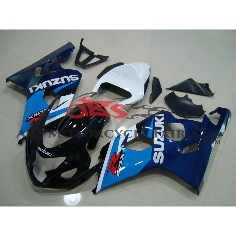 Suzuki GSXR750 (2004-2005) Dark Blue, White, Black & Light Blue Fairings No Seat Cowl No Bolt Kit No Tank
