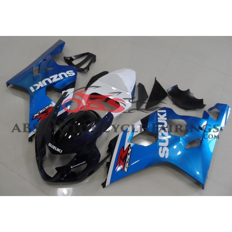 Suzuki GSXR750 (2004-2005) Light Blue, Black & White Fairings No Seat Cowl No Bolt Kit No Tank