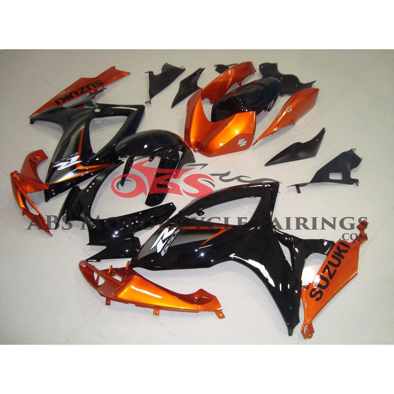 Suzuki GSXR750 (2006-2007) Black, Orange, Gray Fairings No Seat Cowl No Bolt Kit No Tank