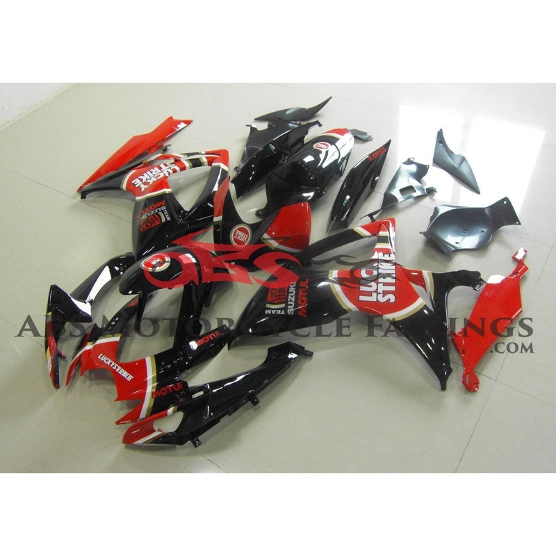 Suzuki GSXR750 (2006-2007) Black & Red Lucky Strike Fairings No Seat Cowl No Bolt Kit No Tank
