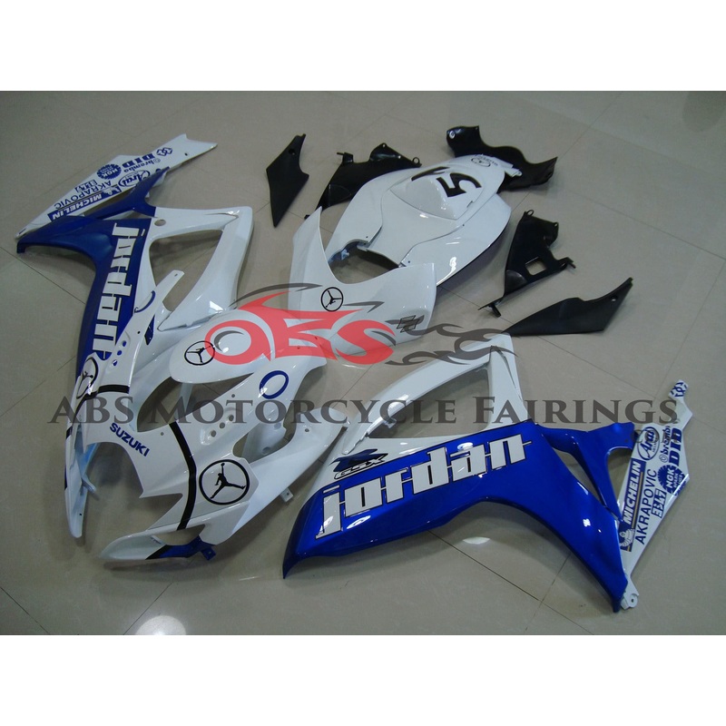 Suzuki GSXR750 (2006-2007) White & Blue Michael Jordan Fairings No Seat Cowl No Bolt Kit No Tank