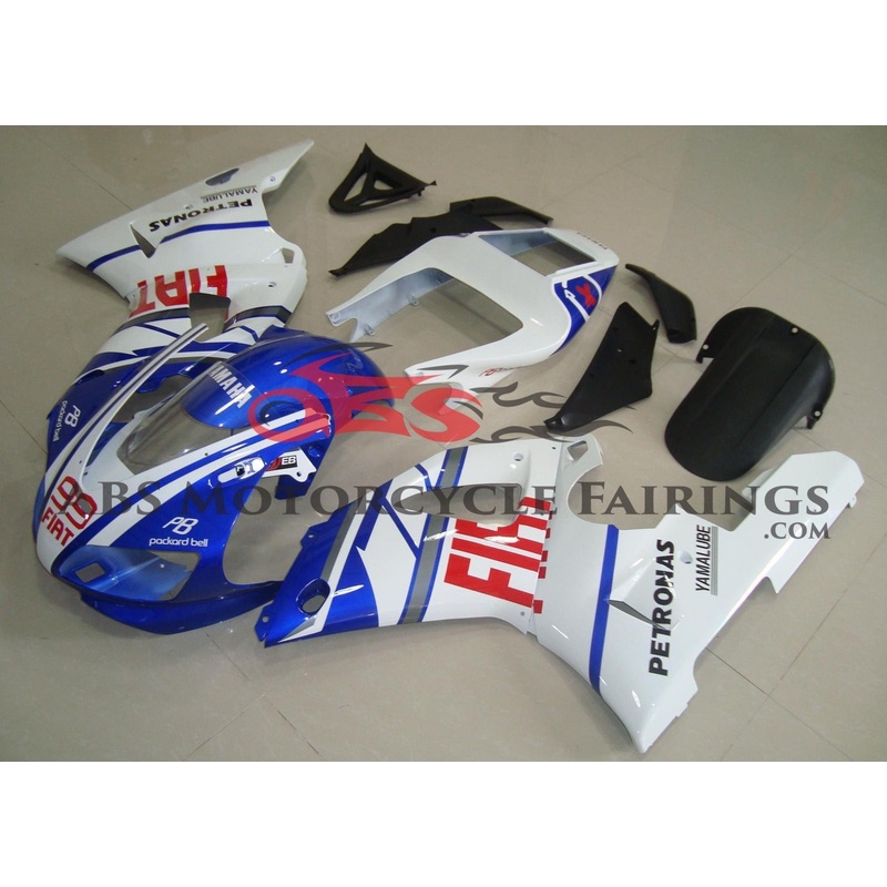 Yamaha YZF-R1 (1998-1999) Blue, White & Red #99 Fairings Clear Windscreen: Free No Seat Cowl No Bolt Kit