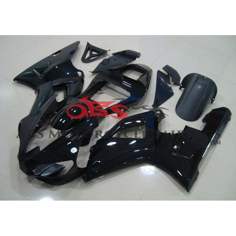 Yamaha YZF-R1 (2000-2001) Black Fairings Clear Windscreen: Free No Seat Cowl No Bolt Kit