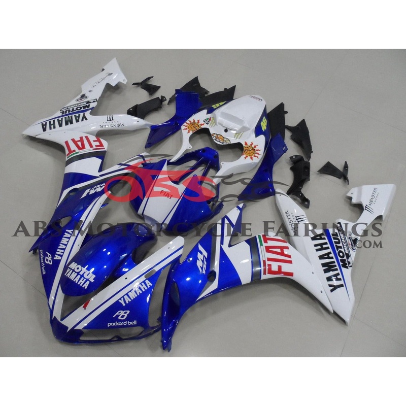 Yamaha YZF-R1 (2004-2006) Blue & White Fiat Fairings No Seat Cowl No Bolt Kit No Tank