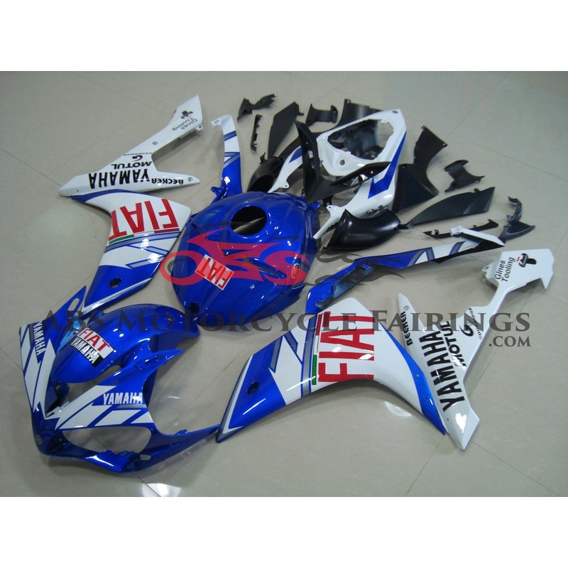 Yamaha YZF-R1 (2007-2008) Blue, White & Red FIAT Fairings No Seat Cowl No Bolt Kit No Tank