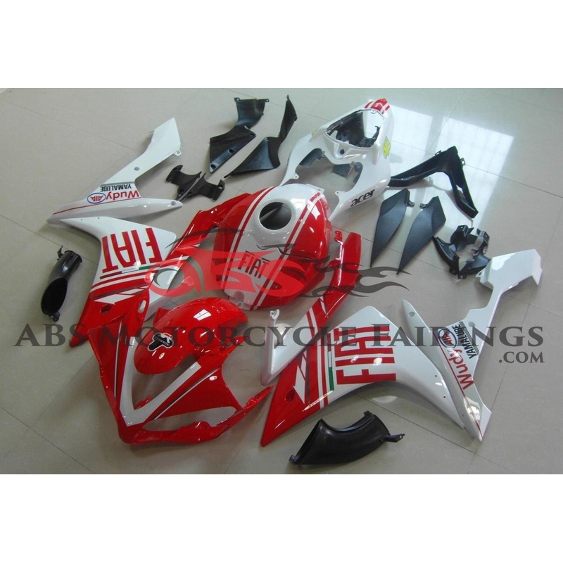 Yamaha YZF-R1 (2007-2008) Red & White FIAT Fairings No Seat Cowl No Bolt Kit No Tank