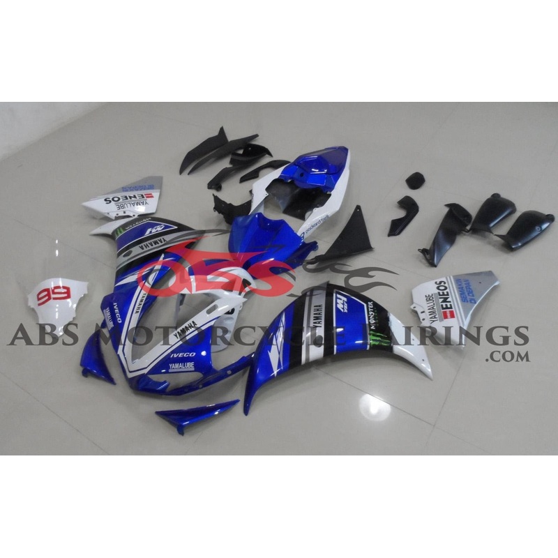 Yamaha YZF-R1 (2009-2011) Blue & White Fairings No Seat Cowl No Bolt Kit No Tank