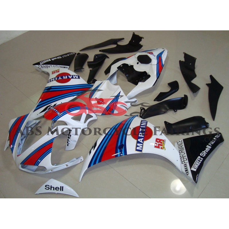 Yamaha YZF-R1 (2009-2011) White, Red & Blue Martini Fairings No Seat Cowl No Bolt Kit No Tank