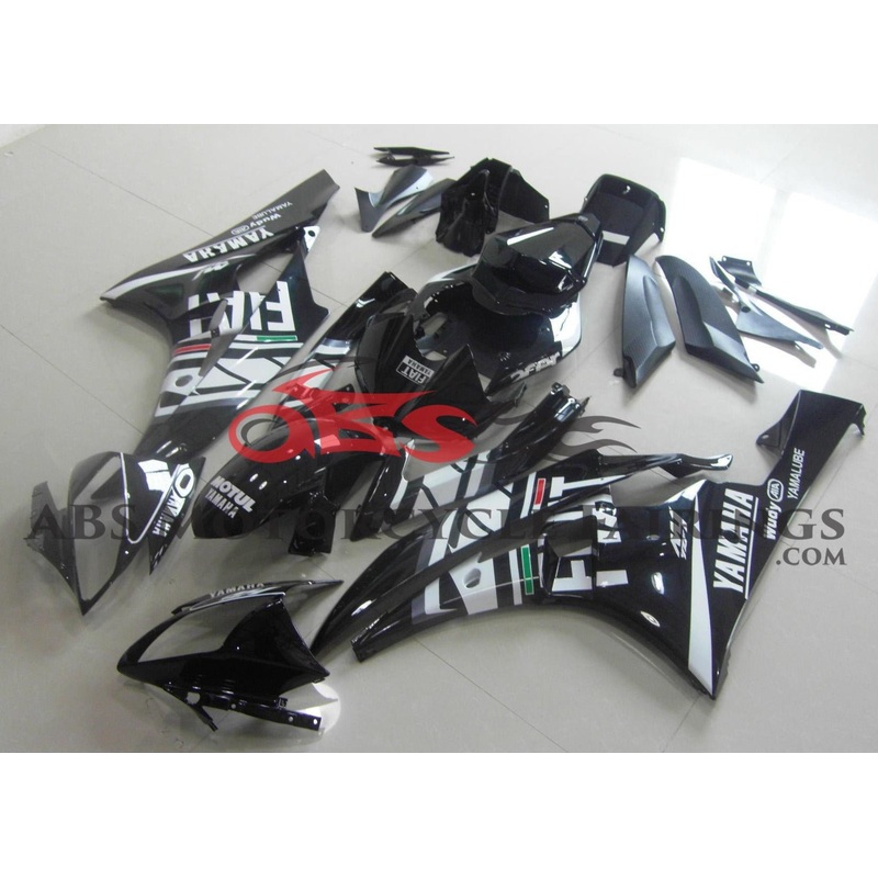 Yamaha YZF-R6 (2006-2007) Black & White FIAT Fairings No Seat Cowl No Bolt Kit No Tank