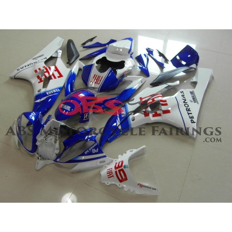 Yamaha YZF-R6 (2006-2007) White, Blue & Red FIAT Fairings No Seat Cowl No Bolt Kit No Tank