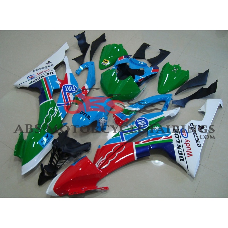Yamaha YZF-R6 (2008-2016) Green, Blue, Red & White Fairings No Seat Cowl No Bolt Kit No Tank