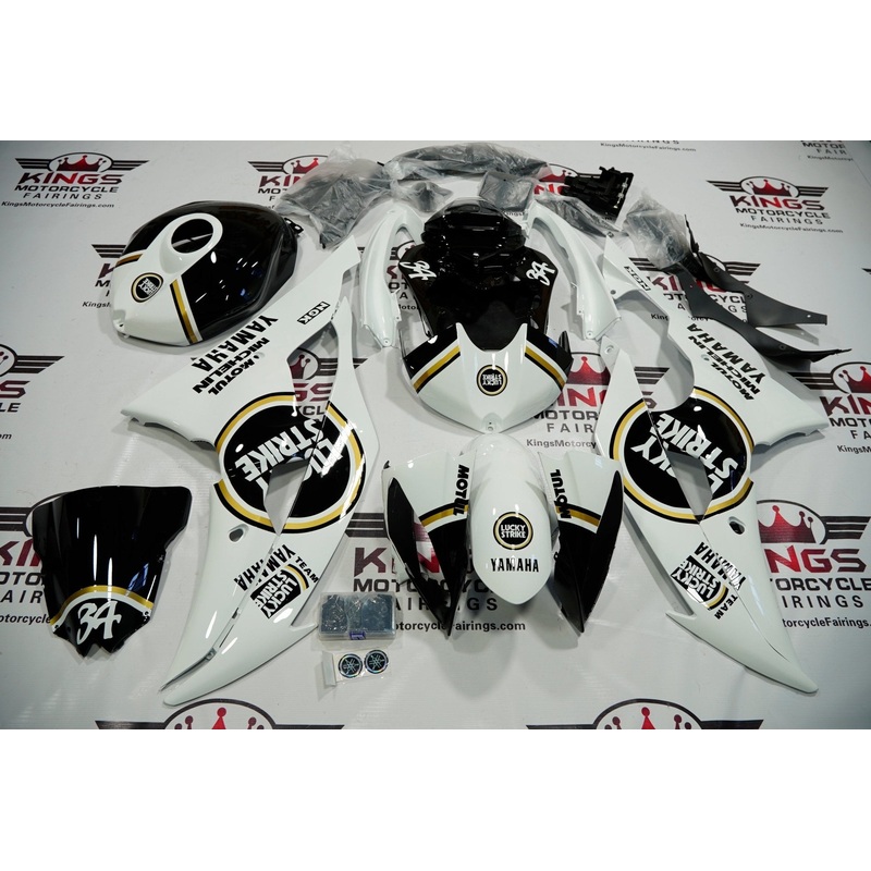 Yamaha YZF-R6 (2008-2016) White, Black & Gold Lucky Strike Fairings No Seat Cowl No Bolt Kit No Tank