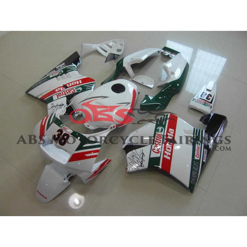 Castrol 38 1990-1993 Honda NSR250R MC21 Castrol 38 with Tank Cover Clear (Injection Mold) Select Bolt Kit