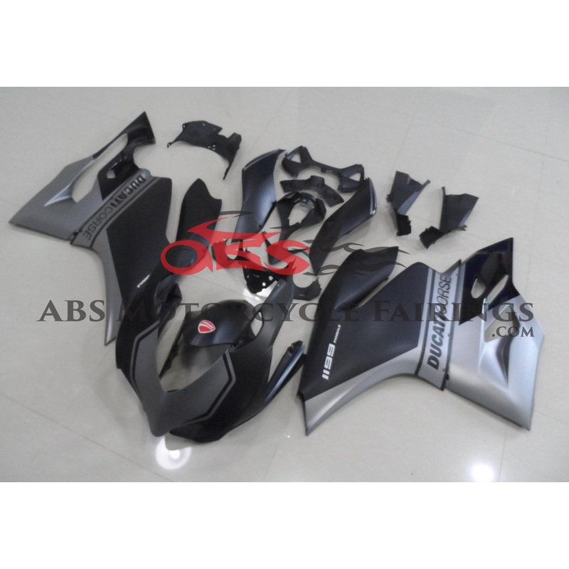 Ducati 1199 (2011-2014) Matte Black, Matte Grey Fairings No Tank No Seat Cowl No Bolt Kit