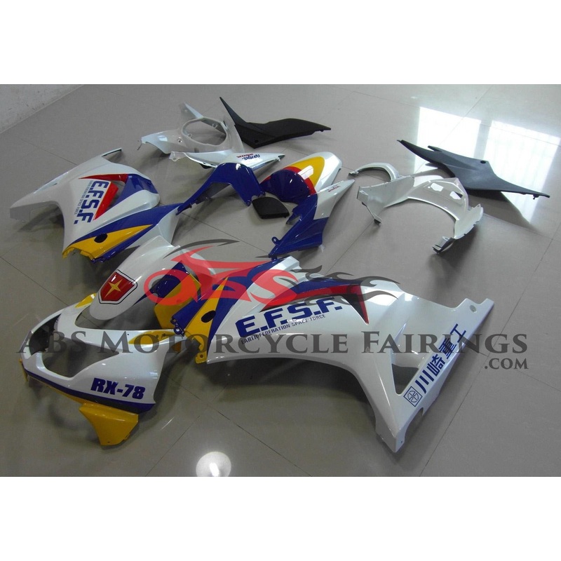 Fairings for Kawasaki Ninja 250R (2008-2013) White, Blue, Yellow EFSF No Seat Cowl No Bolt Kit No Tank