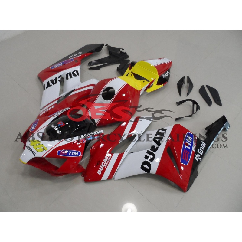 Honda CBR1000RR (2004-2005) Red, White, Black & Yellow Ducati Style Fairings No Seat Cowl No Bolt Kit No Tank
