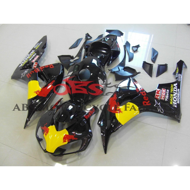 Honda CBR1000RR (2006-2007) Black Red Bull Fairings No Seat Cowl No Bolt Kit No Tank
