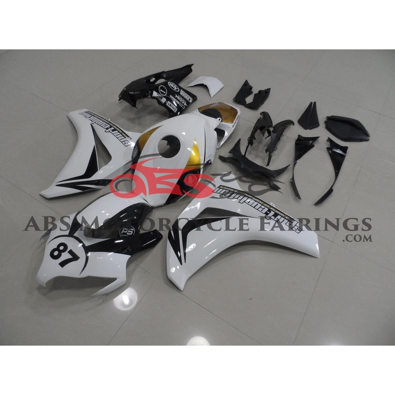 Honda CBR1000RR (2008-2011) White, Black & Gold Fairings No Seat Cowl No Bolt Kit No Tank
