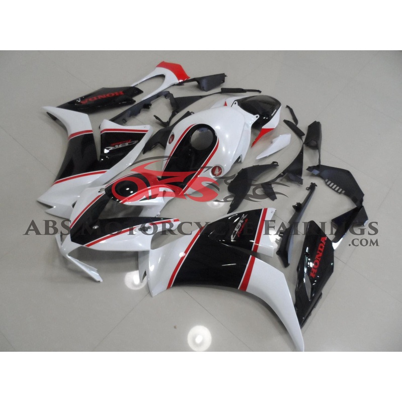 Honda CBR1000RR (2012-2016) White, Black and Red Stripe Fairings No Seat Cowl No Bolt Kit No Tank